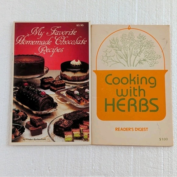 Other - Vintage 1970s-80s Cookbooks Chocolate Recipes And Cooking With‎ Herbs Part Color